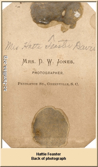 Hattie Feaster (back of photo)